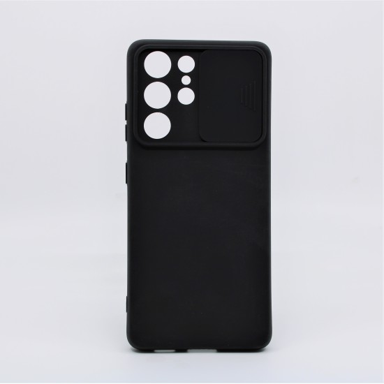 SILICONE COVER WITH CAMERA SHIELD FOR SAMSUNG GALAXY S21 PLUS ULTRA BLACK